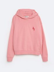 Bluza damska z haftem na piersi różowa Freja 600. Czerwone bluzy BIG STAR, l, bez wzorów, z bawełny, klasyczne, bez ramiączek, z kapturem. W wyprzedaży za 99.99 zł.