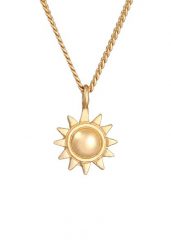 Elli Damska zawieszka słońce lato w srebrze próby 925 Sterling Silver pozłacany Naszyjniki 1 ct Damski. Szare naszyjniki Elli, z materiału, pozłacane. Za 203.99 zł.