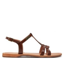 Sandały Les Tropeziennes. Brązowe sandały Les Tropeziennes, bez wzorów, bez obcasa, na płaskiej podeszwie, bez zapięcia. Za 449.99 zł.