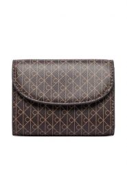 Calvin Klein Portfel Emblem Aop Flap Coin Wallet LV04F1226G Brązowy. Brązowe portfele Calvin Klein, bez wzorów, ze skóry. Za 249.99 zł.