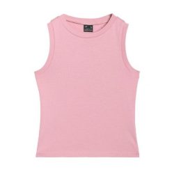 Tank Top Damski Bez Rękawów F132. Czerwone topy 4f, bez wzorów, bez kołnierzyka, bez ramiączek. Za 57.99 zł.