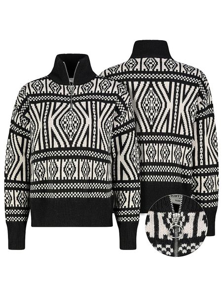 Eight2Nine Sweter w kolorze czarno-białym rozmiar: XL. Czarne swetry Eight2Nine, xl, bez wzorów, z wełny, bez ramiączek. Za 113.99 zł.