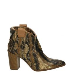 BOTKI Z MOTYWEM ZWIERZĘCYM AI41 AFRICA ROSA. Botki Venezia, bez wzorów, ze skóry, bez obcasa, bez zapięcia. Za 399.00 zł.