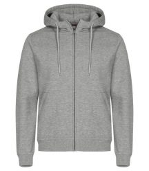 Clique Miami Hoody Full Zip bluza z kapturem z bawełny i materiału z recyklingu. Szare bluzy CLIQUE, m, bez wzorów, z bawełny, bez ramiączek, z kapturem. Za 192.86 zł.