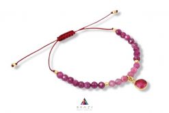 Bransoletka Szczęścia Rubin i Turmalin Różowy. Czerwone bransoletki Brazi druse jewelry, z rubinem, srebrne. Za 190.00 zł.