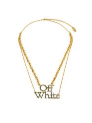 Off-White Naszyjnik OWOB097S23MET0028445 Złoty. Żółte naszyjniki OFF-WHITE, z tworzywa sztucznego, metalowe. Za 449.99 zł.