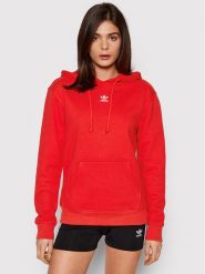 Adidas Bluza Hoodie HF7508 Czerwony Regular Fit. Czerwone bluzy adidas, bez wzorów, z bawełny, bez ramiączek, bez kaptura. Za 249.99 zł.