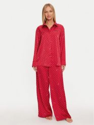 Guess Piżama O4BX16 WEFC2 Czerwony Relaxed Fit. Czerwone piżamy Guess, m, z aplikacjami, z syntetyku, bez kołnierzyka, bez ramiączek. Za 339.99 zł.