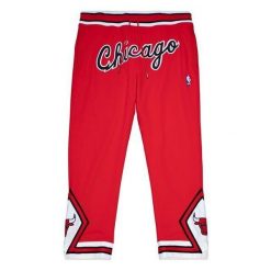 Spodnie treningowe Chicago Bulls M&N x Just Don. Czerwone spodnie dresowe Mitchell & Ness, bez wzorów, z dresówki, do koszykówki. Za 1,945.00 zł.