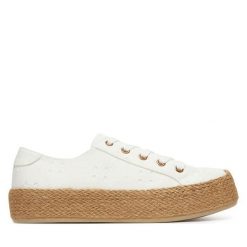 Espadryle JENNY. Białe espadryle Jenny, bez wzorów, bez obcasa. Za 99.99 zł.