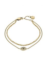 Fossil Bransoletka Sutton Evil Eye JF04794710 Złoty. Żółte bransoletki Fossil, metalowe. Za 189.99 zł.