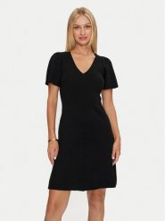DKNY Sukienka codzienna DD4EN992 Czarny Slim Fit. Czarne sukienki DKNY, na co dzień, xs, bez wzorów, z syntetyku, bez kołnierzyka, bez ramiączek, proste. Za 339.99 zł.