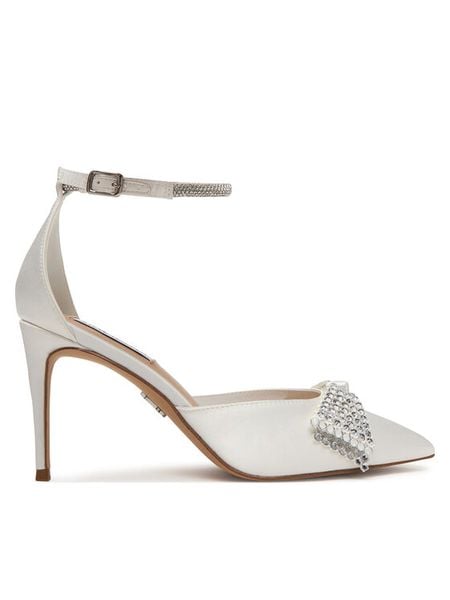 Steve Madden Szpilki Last Dance 11005297 Biały. Białe szpilki Steve Madden, bez wzorów, z materiału, bez obcasa, na szpilce, bez zapięcia. Za 445.99 zł.