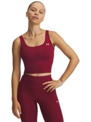 Under Armour Top sportowy w kolorze bordowym rozmiar: XS. Czerwone topy sportowe Under Armour, xs, bez wzorów, outdoorowe. Za 77.99 zł.