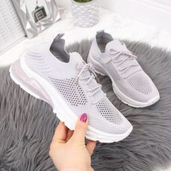 Buty sportowe damskie skarpety szare Filippo. Szare buty treningowe Filippo, bez wzorów, z materiału, bez zapięcia. Za 79.99 zł.