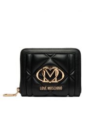 LOVE MOSCHINO Portfel JC5641PP0PLC0000 Czarny. Czarne portfele Love Moschino, bez wzorów, ze skóry. Za 459.99 zł.