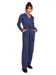 Be Wear Kombinezon w kolorze granatowym rozmiar: S. Niebieskie kombinezony Be Wear, s, bez wzorów, z tkaniny, bez kołnierzyka, bez ramiączek, długie. Za 180.91 zł.