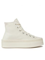 Converse Trampki Chuck Taylor All Star Modern Lift Platform Canvas A06140C Beżowy. Brązowe trampki Converse, bez wzorów, z materiału, retro, bez zapięcia. Za 289.99 zł.