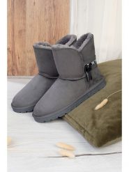 ISLAND BOOT Botki zimowe "Zak" w kolorze szarym rozmiar: 36. Szare botki Island Boot, bez wzorów, z materiału, bez obcasa, bez zapięcia. Za 120.93 zł.