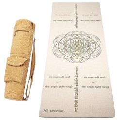 Mata do jogi z gumy i konopi 4,5 mm + torba ze skóry korkowej mantra pokoju. Brązowe torby sportowe ACHAMANA, bez wzorów, z bawełny, na ramię, duże. Za 529.00 zł.