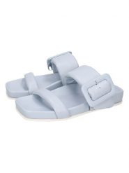 MELVIN & HAMILTON Skórzane klapki "Amara 7" w kolorze błękitnym rozmiar: 35. Niebieskie klapki Melvin & Hamilton, bez wzorów, klasyczne, bez obcasa, bez zapięcia. Za 347.99 zł.