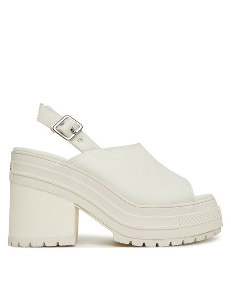 Converse Sandały Chuck 70 De Luxe Heel Sandal Platform A13796C Écru. Sandały Converse, bez wzorów, z materiału, bez obcasa, na słupku, bez zapięcia. Za 519.99 zł.