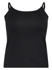 Kaffe Top w kolorze czarnym rozmiar: L. Czarne topy Kaffe, l, bez wzorów, z wiskozy, klasyczne, bez kołnierzyka, bez ramiączek. Za 66.00 zł.