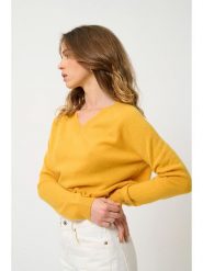 AUTHENTIC CASHMERE Kaszmirowy sweter "Savannah" w kolorze żółtym rozmiar: M. Żółte swetry AUTHENTIC CASHMERE, na lato, m, bez wzorów, z kaszmiru, bez ramiączek. Za 304.49 zł.