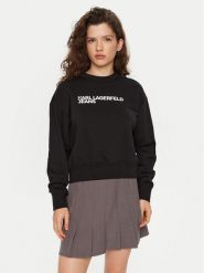 Karl Lagerfeld Jeans Bluza A1W20005 Czarny Regular Fit. Czarne bluzy Karl Lagerfeld Jeans, s, bez wzorów, z bawełny, bez kaptura. Za 249.99 zł.