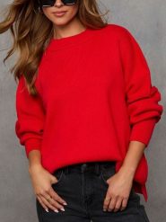 Milan Kiss Sweter w kolorze czerwonym rozmiar: M. Czerwone swetry Milan Kiss, m, bez wzorów, bez ramiączek. Za 204.96 zł.