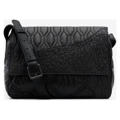 Desigual torebka kolor czarny. Czarne listonoszki Desigual, bez wzorów, bez dodatków. W wyprzedaży za 249.99 zł.