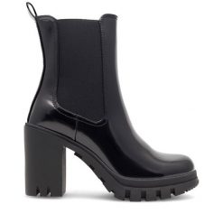 Botki JENNY. Czarne botki Jenny, bez wzorów, bez obcasa, na słupku, bez zapięcia. Za 125.99 zł.
