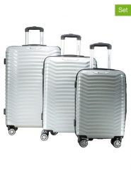 Geographical Norway 3-częściowy zestaw "Sopearl" w kolorze srebrnym rozmiar: onesize. Szare walizki Geographical Norway. Za 434.99 zł.