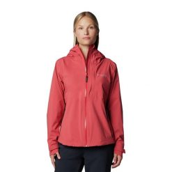 Kurtka przeciwdeszczowa damska Columbia OmniTech AmpliDry II. Czerwone kurtki przeciwdeszczowe Columbia, xs, bez wzorów, bez kaptura, trekkingowe. Za 499.99 zł.