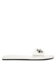 Tory Burch Klapki T Lock Slide 164676 Biały. Białe klapki Tory Burch, bez wzorów, ze skóry, bez obcasa, bez zapięcia. Za 1,279.00 zł.