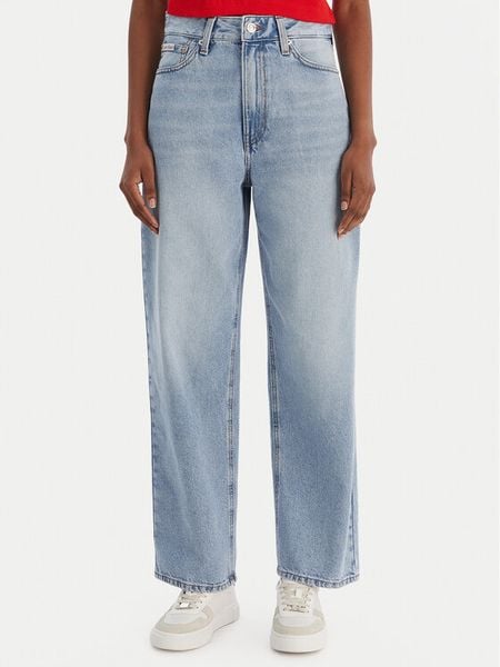 Calvin Klein Jeans Jeansy Eu Barrel LV047E628G Niebieski Regular Fit. Niebieskie jeansy Calvin Klein Jeans, bez wzorów, z bawełny. Za 489.99 zł.