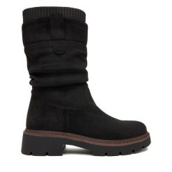 Botki Clara Barson. Czarne botki Clara Barson, bez wzorów, bez obcasa, na płaskiej podeszwie, bez zapięcia. Za 179.99 zł.