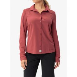 Koszula podróżnicza damska Vaude Rosemoor LS Shirt IV. Czerwone koszule Vaude, bez wzorów, casualowe, bez kołnierzyka, bez ramiączek. Za 282.99 zł.
