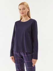 Triumph Koszulka piżamowa Mix & Match LSL Top Chest Pocket 03 10216519 Granatowy Regular Fit. Niebieskie koszule nocne Triumph, bez wzorów, z bawełny, bez ramiączek. Za 63.36 zł.