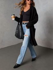 Milan Kiss Kardigan w kolorze czarnym rozmiar: M. Czarne swetry Milan Kiss, m, bez wzorów, bez ramiączek. Za 239.99 zł.