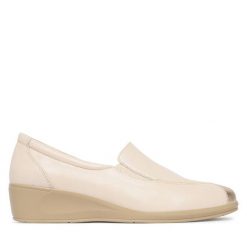 Półbuty Caprice. Brązowe półbuty wsuwane Caprice, bez wzorów, bez obcasa, na koturnie. Za 339.99 zł.