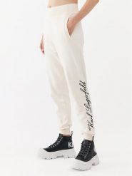 KARL LAGERFELD Spodnie dresowe 231W1050 Écru Regular Fit. Spodnie dresowe KARL LAGERFELD, bez wzorów, z bawełny. Za 849.99 zł.