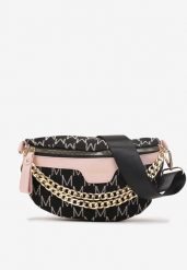 Czarno-Różowa Nerka Sophomela. Czarne nerki i saszetki Born2be, bez wzorów, z materiału, eleganckie, bez dodatków. W wyprzedaży za 50.99 zł.