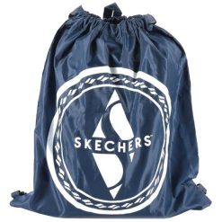 Worek na buty sportowy dla dorosłych S Logo Cinch Bags pojemność 8,5 L. Czarne buty treningowe Skechers, bez wzorów, z materiału, bez zapięcia. Za 7.59 zł.