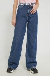 Tommy Jeans jeansy claire damskie high waist. Niebieskie jeansy Tommy Jeans, bez wzorów, z bawełny, z podwyższonym stanem. Za 579.99 zł.