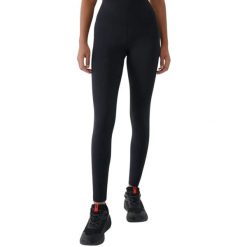 Legginsy damskie 4F FNK. Czarne legginsy 4f, bez wzorów, z materiału, długie. Za 99.99 zł.