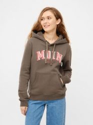 Derbe Bluza w kolorze brązowo-jasnoróżowym rozmiar: XL. Brązowe bluzy Derbe, xl, bez wzorów, z bawełny, bez ramiączek, z kapturem. Za 187.52 zł.