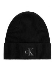 Calvin Klein Czapka Embroidered Rib Cotton Beanie LV04F8097G Czarny. Czarne czapki zimowe Calvin Klein, bez wzorów, z bawełny. Za 169.99 zł.
