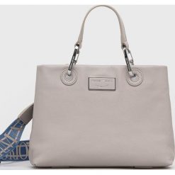 Emporio Armani torebka skórzana Y3D166.Y478E kolor szary. Szare shopper bag Emporio Armani, bez wzorów, na ramię, bez dodatków. Za 1,419.90 zł.