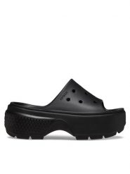 Crocs Klapki Stomp Slide 209346 Czarny. Czarne klapki Crocs, bez wzorów, z tworzywa sztucznego, bez obcasa, bez zapięcia. Za 279.99 zł.